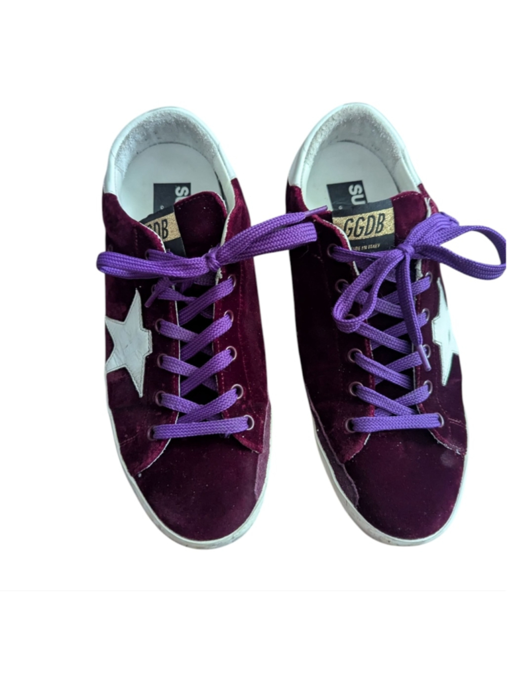 Golden Goose Deluxe Brand Golden Goose Superstar Plum Velvet White Dark red Prun